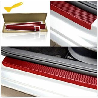 4 Stuks Auto Stickers Rood Pedaal Protector Carbon Fiber Vervangende Onderdelen Auto