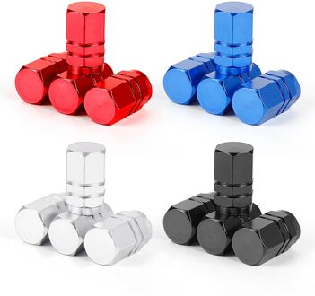 4 Stuks Auto Ventieldopjes Bolt-In Aluminium Theftproof Ventieldopjes Auto Wiel Banden Kleppen Tyre Stem Air caps zilver