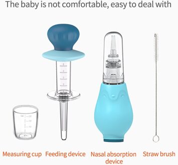 4 Stuks Baby Caring Kit Geneeskunde Feeder Neuszuiger Stro Borstel Meet Cup Baby Gezondheidszorg Essentials Set Thuis