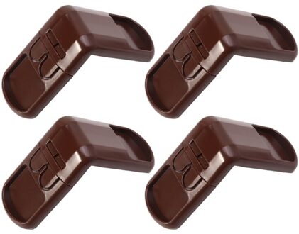 4 stuks Baby Kind Veiligheidsslot Deur Gesp Lade Kasten Anti Pinch Hand Beschermen Veiligheidsslot koffie