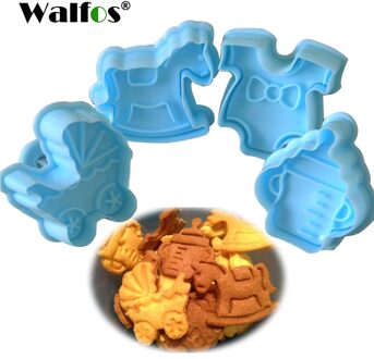 4 Stuks Baby Soort Plastic Bakvorm, Keuken Biscuit Cookie Cutter Gebak, plunger 3D Stempel Sterven Fondant Cake Decorating Gereedschap