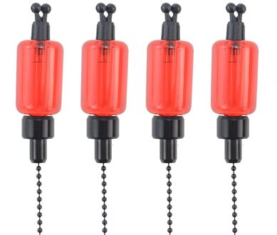 4 Stuks Beetverklikkers Karpervissen Hangers Klossen Swingers Indicatoren Rood