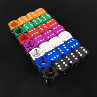 4 Stuks Bike Tyre Air Valve Cap Dobbelstenen Band Ventieldopjes Auto Dobbelstenen Auto Aluminium Wheel Stem Accessoires