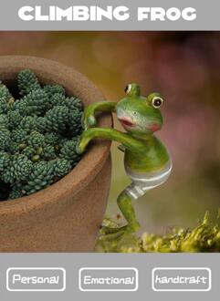 4 Stuks Bloem Kikkers Landschap Decoratie Voor Thuis Kamer Klimmen Kikkers Tuin Bloempot Decoratieve Stakes Creatieve Ambachten Standbeeld