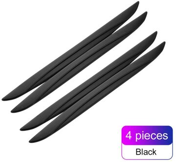 4 Stuks Car Side Door Edge Protector Beschermende Strip Schrapen Guard Bumper Guards Achteruitkijkspiegel Bescherming Sticker Universele zwart