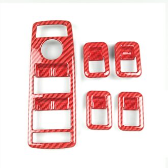 4 Stuks Carbon Fiber Auto Vensterglas Lifting Knoppen Frame Cover Set Voor Mercedes Benz A B C E G cla Cls Gle Gls Gla Glk Ml Gl Gl rood