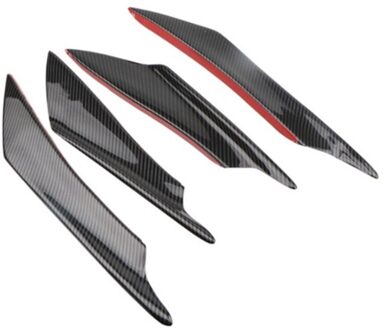4 Stuks Carbon Fiber Stijl Auto Bumper Fin Canard Splitter Diffuser Valentie Spoiler Lip