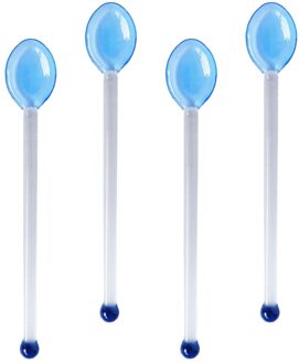 4 Stuks Creatieve Glas Koffie Lepels Dessert Scoop Cake Scoop Voor Thuis Cafe blauw