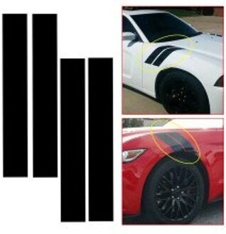 4 Stuks Decal Stickers Zwart Racing Car Bonnet Diy Decal Kap Streep Vinyl Praktische