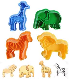 4 Stuks Dier Cookie Biscuit Plastic Cookie Cutter Bakken Decorating Cake Gereedschappen