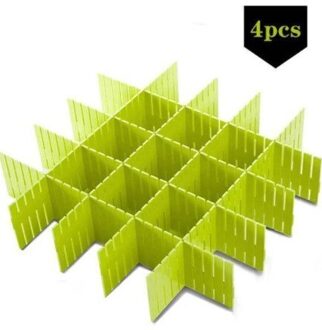 4 Stuks Diy Lade Divisie Board Tool Verstelbare Lade Divider Diy Opslag Planken Huishoudelijke Gratis Combinatie Partitie Boord groen