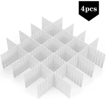 4 Stuks Diy Lade Divisie Board Tool Verstelbare Lade Divider Diy Opslag Planken Huishoudelijke Gratis Combinatie Partitie Boord wit