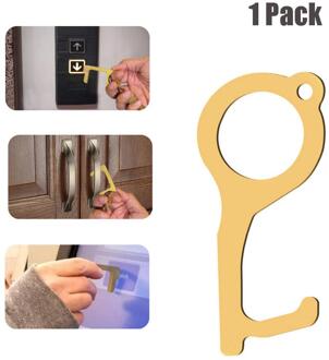4 Stuks Draagbare Druk Lift Tool Hygiëne Hand Antimicrobiële Legering Edc Deuropener Deur Handvat Sleutel Metalen Draagbare Deuropener 1pack