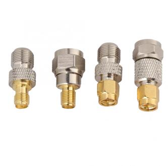 4 Stuks Draagbare Messing Antenne Connector F Naar Sma Radio Converter Adapter Vernikkeld Messing Adapter