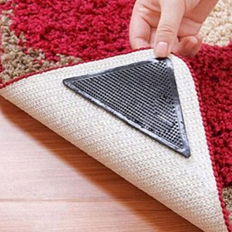 4 Stuks Driehoek Anti-Slip Mat Vervanging Rug Grijpers Tapijt Mat Antislip Patch Badkamer Keuken Woonkamer hoeken Pad Grip