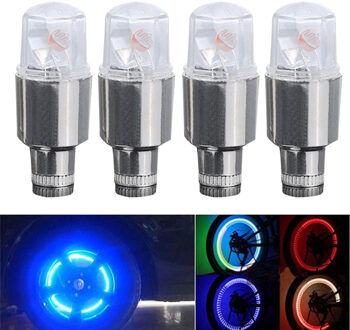 4 Stuks Dual Inductie Ventieldopjes Wheel Stem Band Band Nachtlampje Voor Fietsen Auto Motorbicycle Flash Autobandventiel caps