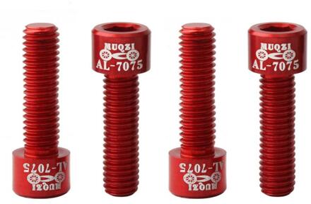 4 Stuks Fiets Stuurpen Schroef Aluminium M5 * 17Mm Mountain Road Fixed Gear Stuurpen Riser Bouten Fietsen fiets Onderdelen 02 4stk rood