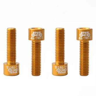 4 Stuks Fiets Stuurpen Schroef Aluminium M5 * 17Mm Mountain Road Fixed Gear Stuurpen Riser Bouten Fietsen fiets Onderdelen 04 4stk goud