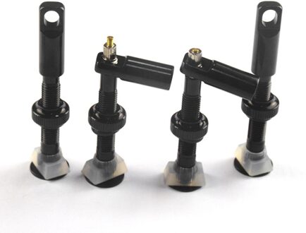 4 Stuks Fiets Ventieldopje Aluminiumlegering Frans Ventiel Tool Met Ventiel Removal Tool Fiets Accessoires zwart