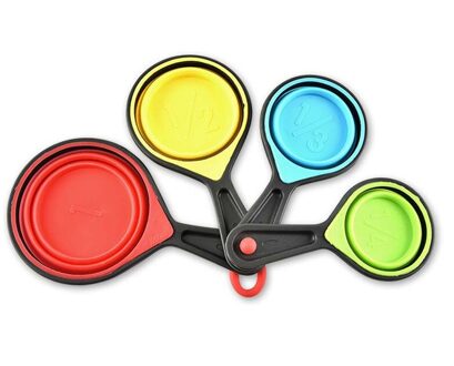 4 Stuks Food Grade Siliconen Vouwen Maatbeker Maatlepel Set Bakken Diy Meel Schop Kruiden Cup Maatlepel