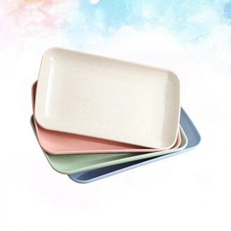 4 Stuks Gerechten Huishoudelijke Diner Plaat Voedsel Plaat Magnetron Beschikbaar Milieuvriendelijke Thuis Keukengerei (Roze, Groen, blauw, Worden afbeelding 1