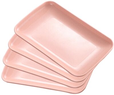 4 Stuks Gerechten Huishoudelijke Diner Plaat Voedsel Plaat Magnetron Beschikbaar Milieuvriendelijke Thuis Keukengerei (Roze, Groen, blauw, Worden