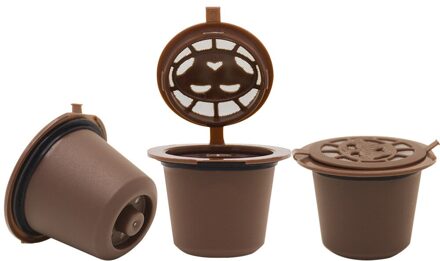 4 Stuks Herbruikbare Nespresso Capsules Cup Met Lepel Borstel Zwart Navulbare Koffie Capsule Bijvullen Filter Coffeeware 4stk koffie