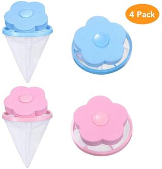 4 Stuks Herbruikbare Wasmachine Zwevende Pluisjes Mesh Val Tas Haar Catcher Filter Zeef Pouch Huishoudelijke Gereedschap Fd