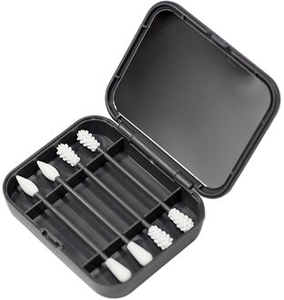 4 Stuks Herbruikbare Wattenstaafje Oor Reiniging Cosmetische Siliconen Knoppen Swabs Sticks Met Make-Up Spiegel Voor Cleaning Up zwart