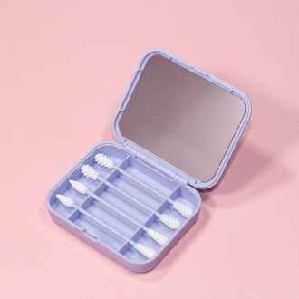 4 Stuks Herbruikbare Wattenstaafje Oor Reiniging Cosmetische Siliconen Knoppen Swabs Sticks Voor Cleaning Up Touch-Ups Dubbele-headed Blauw