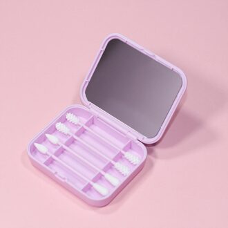 4 Stuks Herbruikbare Wattenstaafje Oor Reiniging Cosmetische Siliconen Knoppen Swabs Sticks Voor Cleaning Up Touch-Ups Dubbele-headed Paars