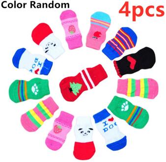 4 Stuks Huisdier Sokken Hond Puppy Sokken Dierbenodigdheden Schoeisel Huisdier Producten Kat Hond Levert Non Slip Sokken Huisdier Leuke indoor Laarzen Sokken 100 x 48 mm