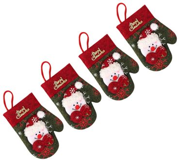 4 Stuks Kerst Cutter En Vorken Zak Bestek Houder Candy Bags Kerst Decoratie (Santa Claus) zoals getoond 1