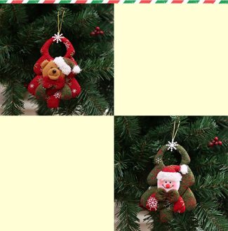 4 Stuks Kerst Stof Hangers Xmas Tree Opknoping Ornamenten Diy Doek Ambachten Voor Home Christmas Party Jaar Decoraties 2stk A