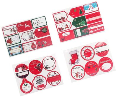 4 Stuks Kerst Thema Sticker Zelfklevend Etiket Papier Sticker Chic Decals Voor Kinderen