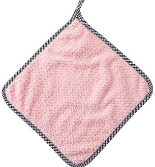 4 Stuks Keuken Handdoek Schoonmaakdoekje Anti-aanbak Olie Coral Fluwelen Opknoping Handdoeken Dishclout Wassen Windows Auto Vloer Schoon roze