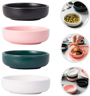 4 Stuks Kleine Schotel Saus Schotel Azijn Servies Voedsel Dompelen Kom (Willekeurige Stijl)