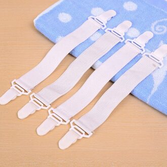 4 Stuks Laken Antislip Clip Wit Skid Elastische Band Opwaaiveer Voor Vaste Spreien Vellen Tafelkleden Huishouden producten