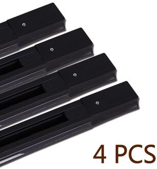 4 stuks LED track rail 2 Draad Universele Rail Connector Voor Moderne Lamp 0.5M dikke aluminium spoor licht LED spotlight rails 4 rail zwart
