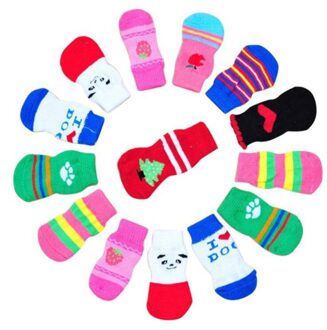 4 STUKS Leuke Dier Katoen Hond Sokken Hond Zomer Korte Sokken Slippers Casual Soft Funny Boot Sokken L4