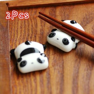 4 stuks Leuke Panda Chopstick Rack Keramische Ware Porselein Lepel Vork Eetstokjes Houder Keuken Accessoires 2stk