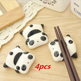 4 stuks Leuke Panda Chopstick Rack Keramische Ware Porselein Lepel Vork Eetstokjes Houder Keuken Accessoires 4stk