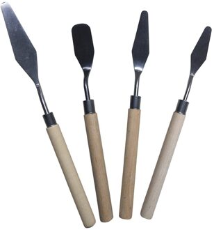 4 Stuks Lichtgewicht Student Anti Slip Professionele Spatel Palet Set Rvs Olieverfschilderij Gereedschappen Voor Kunstenaar Schraper