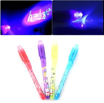 4 Stuks Magic 2 In 1 Zichtbaar Onder Uv Licht Pen Markeerstift Creatieve Briefpapier Onzichtbare Inkt Pen Willekeurige kleur