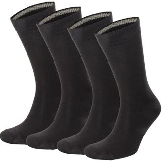 4 stuks Men Socks Plain Bamboo Zwart,Blauw - Maat 41/45,Maat 45/48
