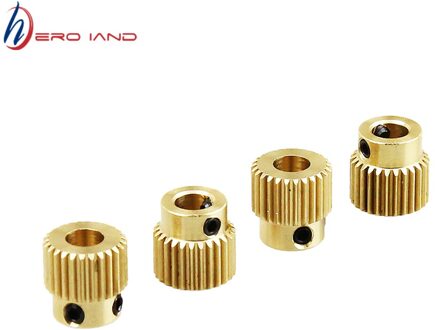 4 Stuks Messing Gear 26 Tanden Extrusie Wiel 5Mm M3 Schroef MK7/MK8 Extruder Voor Anet A8 A6 3D Printer Kit Onderdelen
