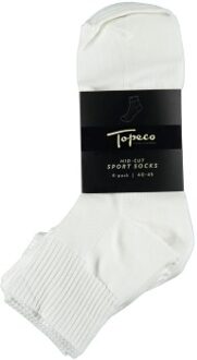 4 stuks Mid Cut Sport Socks * Actie * Zwart,Wit - Maat 40/45