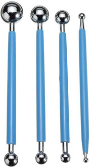 4 stuks Modelling Bal Tool Set Rvs Polymer Clay Fondant Decorating Cake DIY Bloem Nail Puntjes Tool