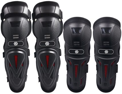 4 Stuks Motorcycle Knie & Elleboog Beschermende Pads Rider Protectors Rijden Knie Elleboog Pads Voor Skiën, Fietsen, fietsen, Mountaineerin 4stk zwart