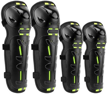 4 stuks Motorcycle Kniebeschermers Elleboog Protector Nacht Reflecterende Veiligheid Beschermende Gear Fietsen Kneeed Bescherming Kit